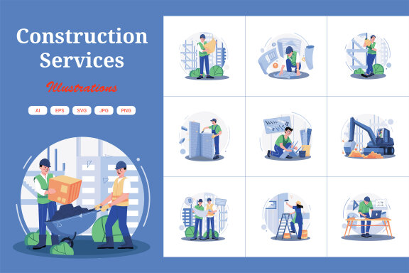M617_Construction Services Illustration Pack