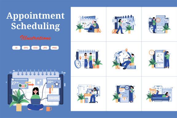 M616_Appointment Scheduling Illustration Pack
