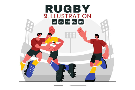 9 Rugby Player Illustration