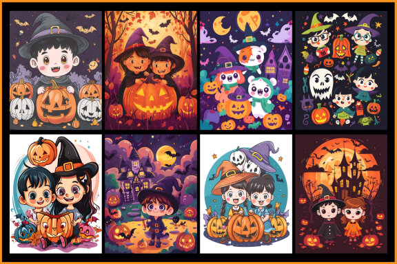 100 Kawaii Halloween Coloring Pages for Kids