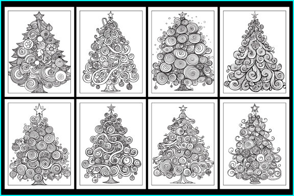 Patterned Christmas Tree Coloring Pages