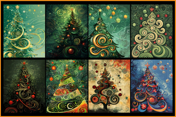 Patterned Christmas Tree Coloring Pages