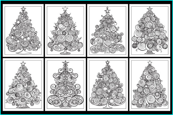 Patterned Christmas Tree Coloring Pages