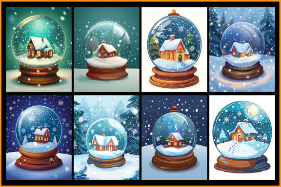 Snow Globes in jar Coloring Pages