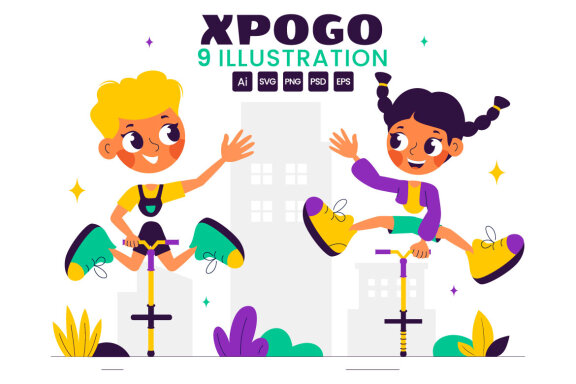 9 Sport Pogo Stick Illustration