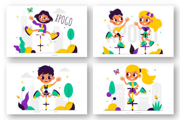9 Sport Pogo Stick Illustration