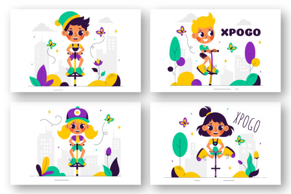 9 Sport Pogo Stick Illustration
