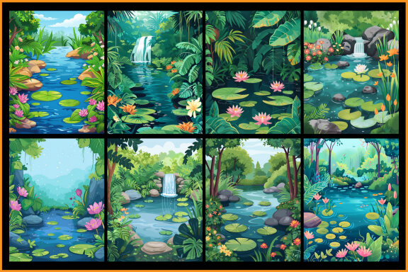 Water Gardens Coloring Pages