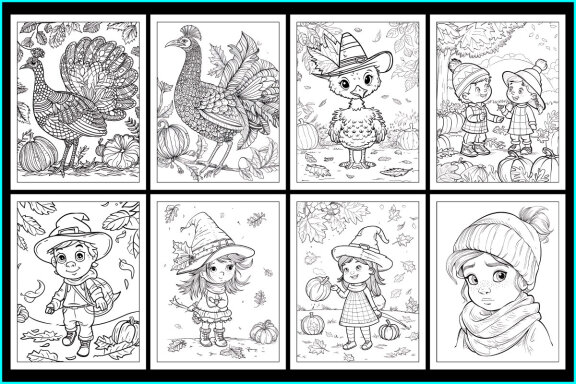 200 Thanksgiving Coloring Pages