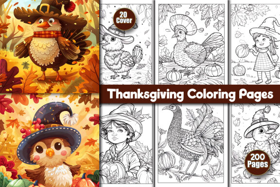 200 Thanksgiving Coloring Pages