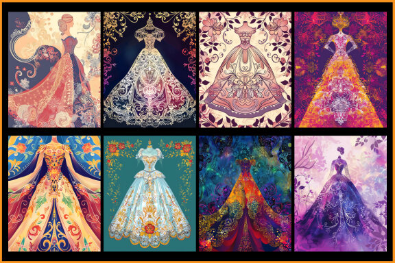 Dresses Coloring Pages