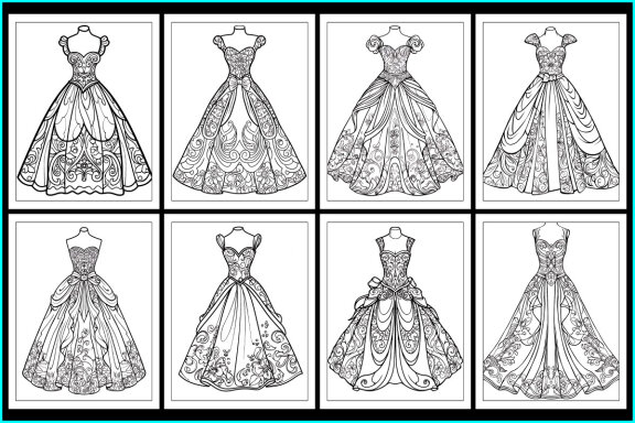 Dresses Coloring Pages