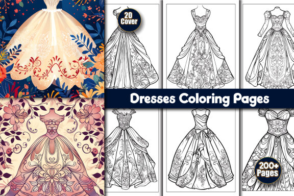 Dresses Coloring Pages