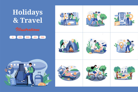 M589_Holidays Illustration Pack