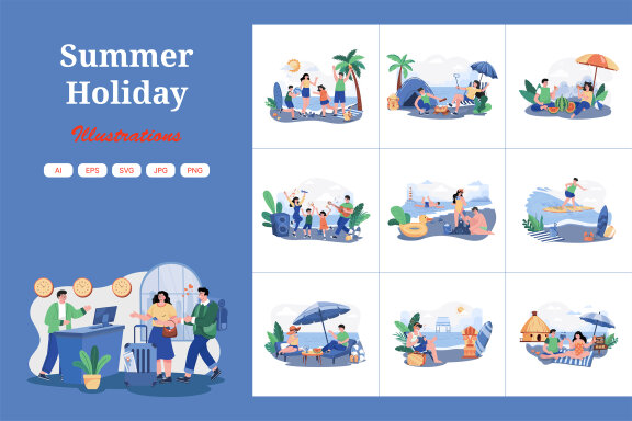 M586_Summer Holiday Illustration Pack