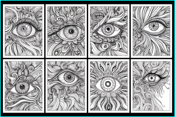 Zentangle Eye Coloring Page