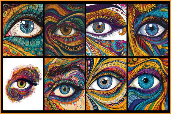 Zentangle Eye Coloring Page