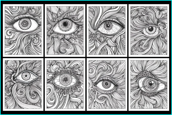 Zentangle Eye Coloring Page