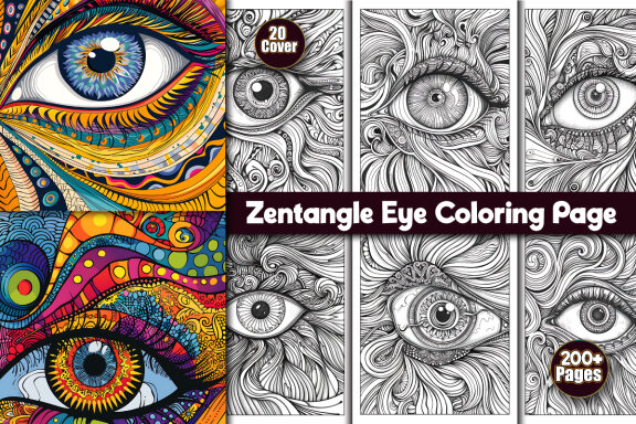 Zentangle Eye Coloring Page