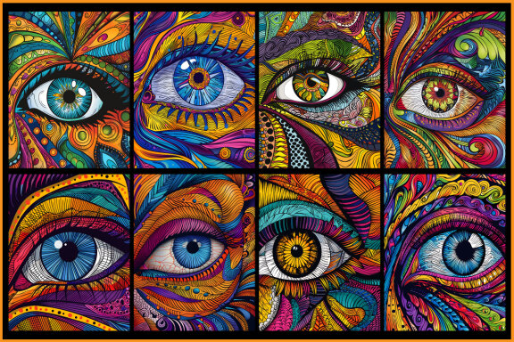 Zentangle Eye Coloring Page