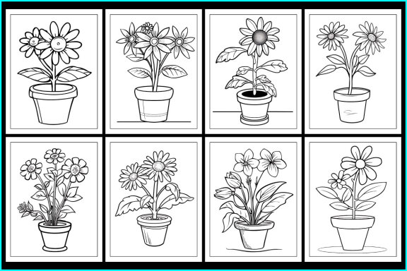 Bold and Easy Flower Coloring Pages