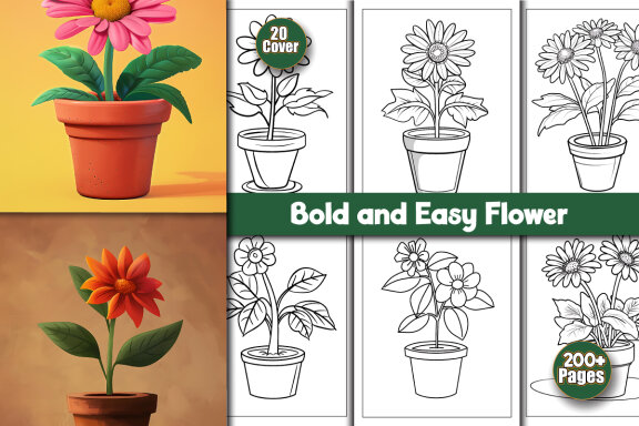 Bold and Easy Flower Coloring Pages