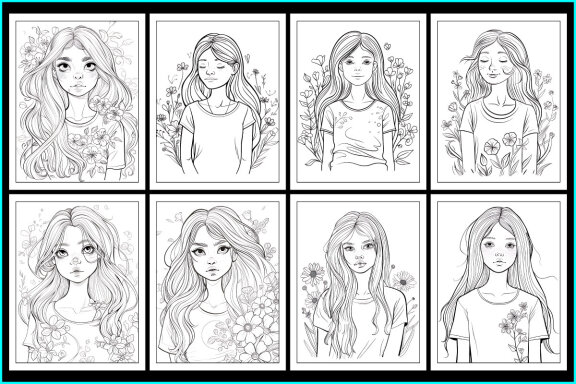 Beautiful Artist Girls Coloring Pages