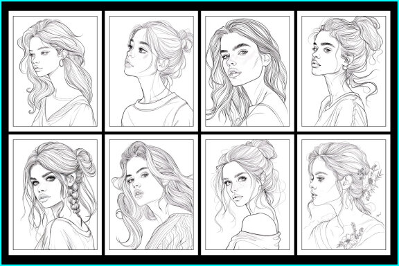 Beautiful Pretty Lady Coloring Pages