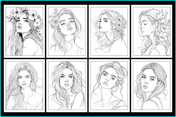 Beautiful Pretty Lady Coloring Pages