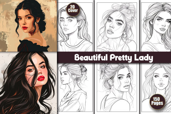 Beautiful Pretty Lady Coloring Pages
