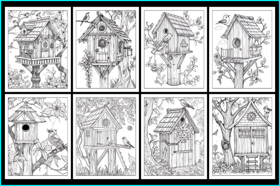 Bird House Coloring Pages