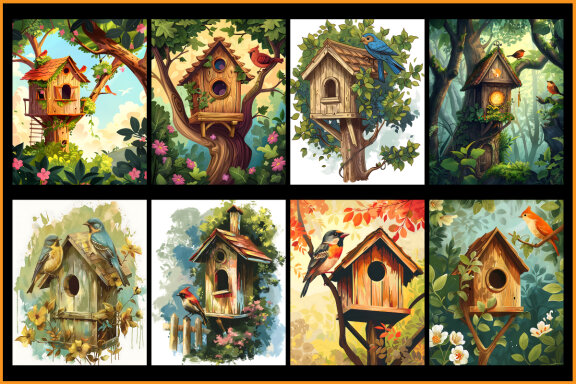 Bird House Coloring Pages