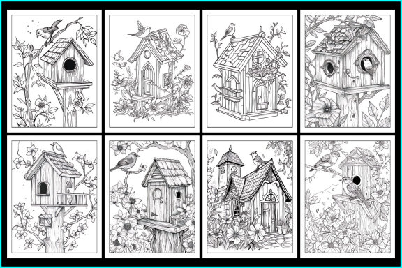 Bird House Coloring Pages