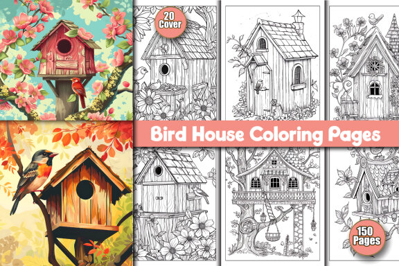 Bird House Coloring Pages