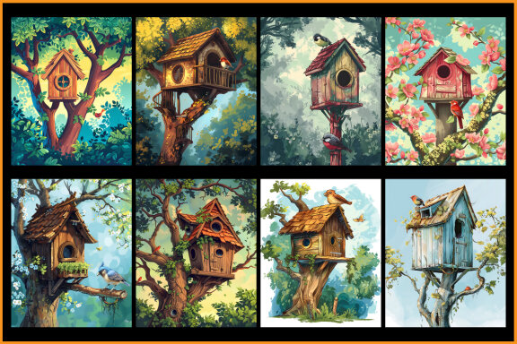 Bird House Coloring Pages