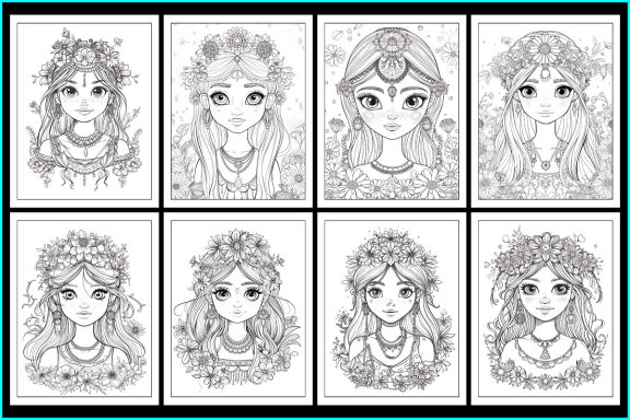 Boho Beauty Girl Coloring Pages