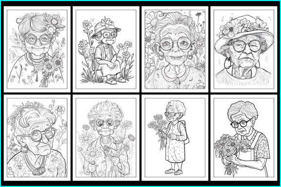 Crazy Grandmother Coloring Pages