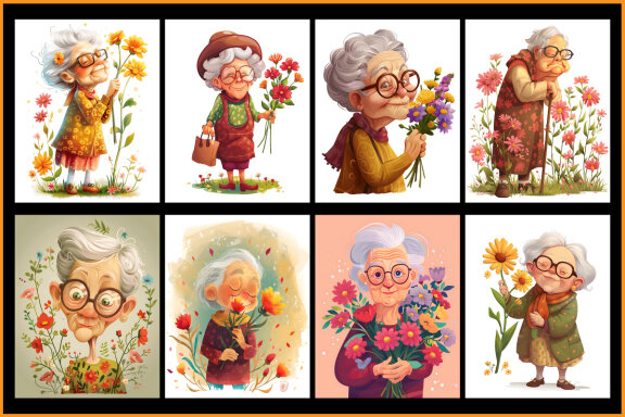 Crazy Grandmother Coloring Pages