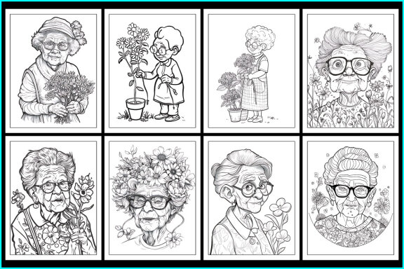 Crazy Grandmother Coloring Pages