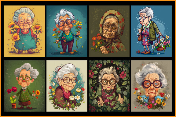 Crazy Grandmother Coloring Pages