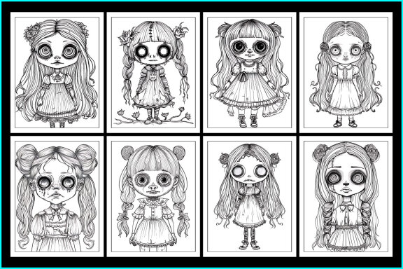 Creepy Doll Coloring Pages