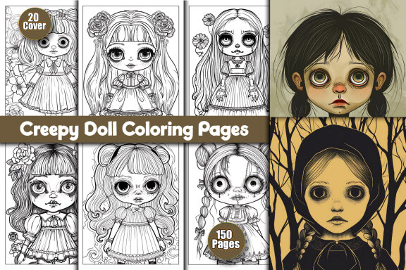 Creepy Doll Coloring Pages