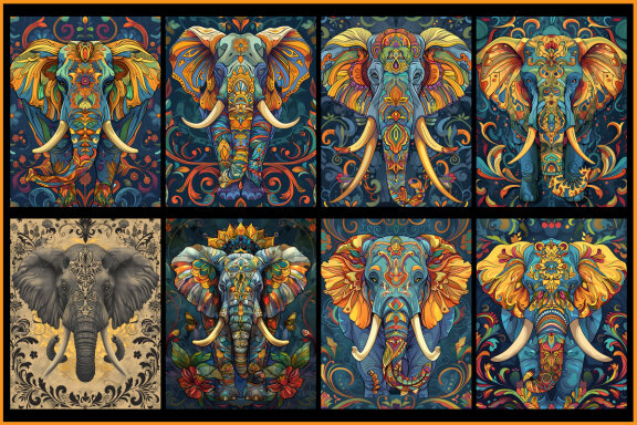 Elephant Mandala Coloring Pages