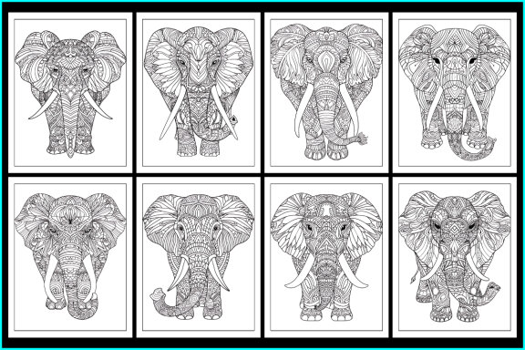Elephant Mandala Coloring Pages