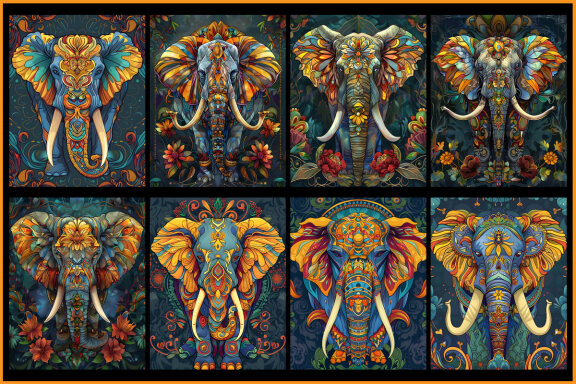 Elephant Mandala Coloring Pages
