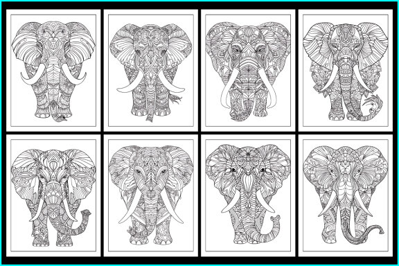 Elephant Mandala Coloring Pages