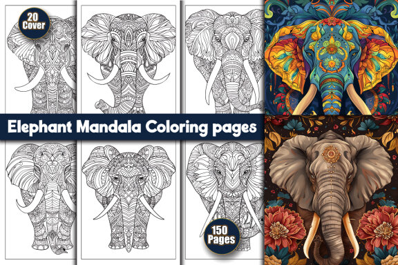 Elephant Mandala Coloring Pages