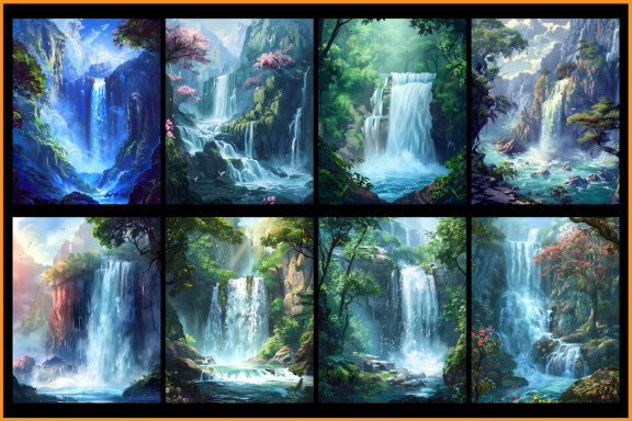 Fantasy Waterfall Coloring Pages