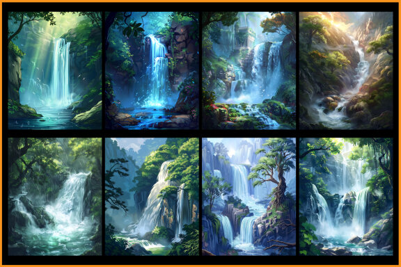 Fantasy Waterfall Coloring Pages