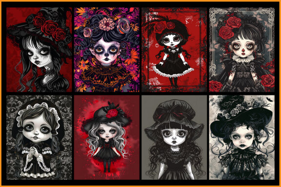 Fashion Gothic Doll Coloring Pages